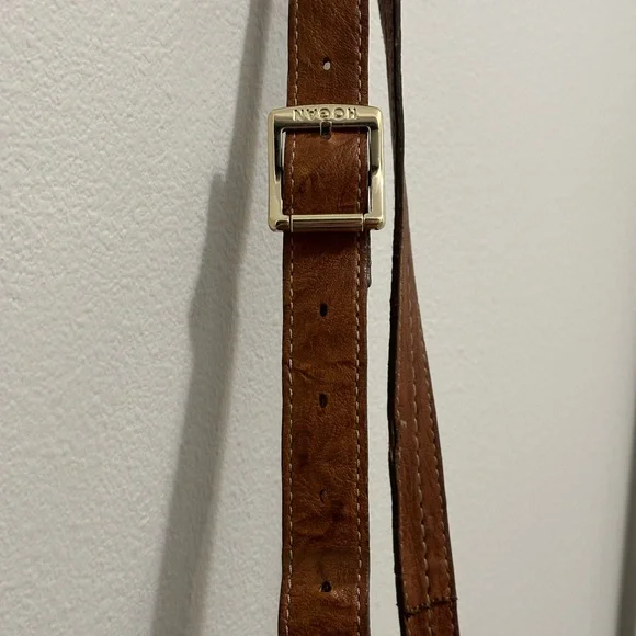 HOGAN Dist. COGNAC Imp. Crinkled LTR Handbag-Pre Owned Vintage**** - Picture 10 of 16